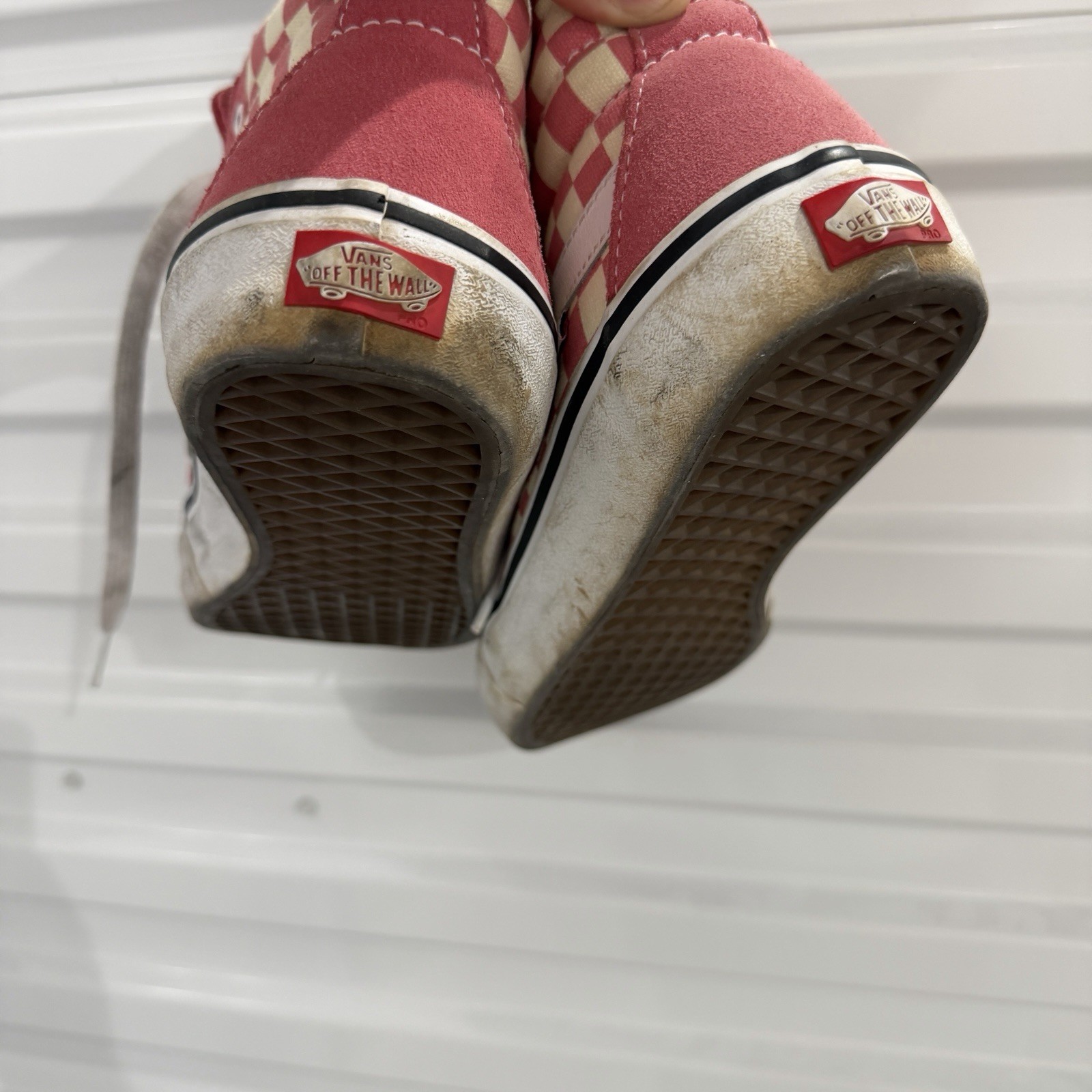 Vans Pro Classic Pink Checkerboard Sk8 Hi Top Shoes Mens 9 Women’s 10.5