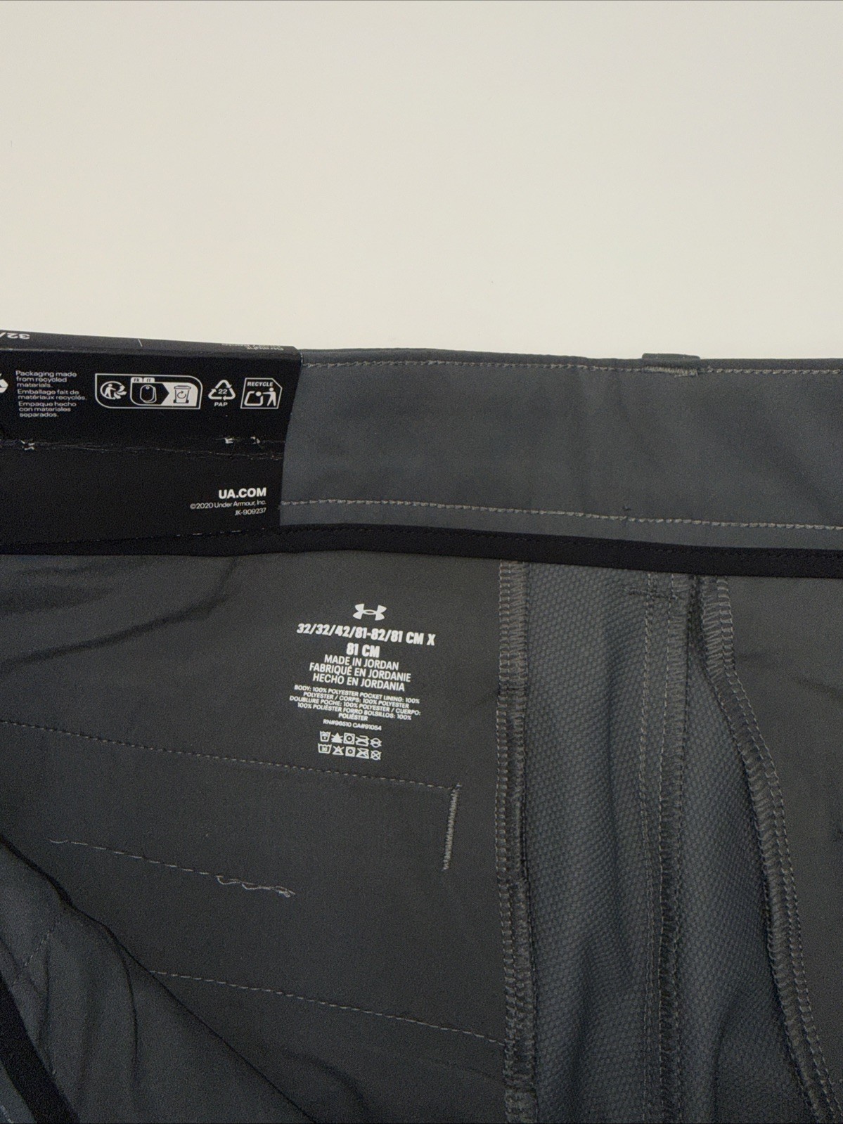 $70 Under Armor Men’s Matchplay Wicking Golf Pants- Pitch Gray- 32W 32L – New