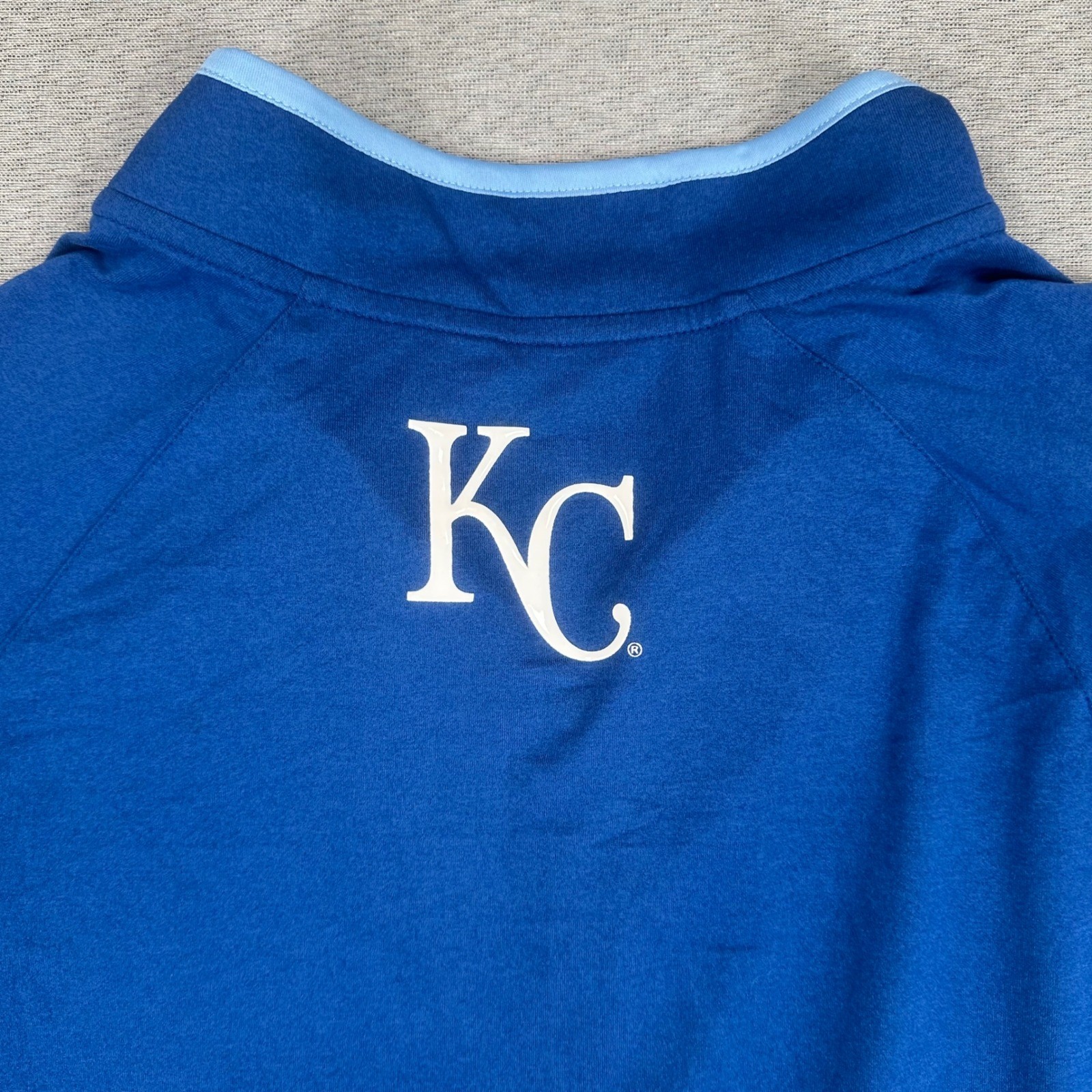 Kansas City Royals New Era 1/4 Zip Pullover Mens XL Blue MLB Sleeve Pocket