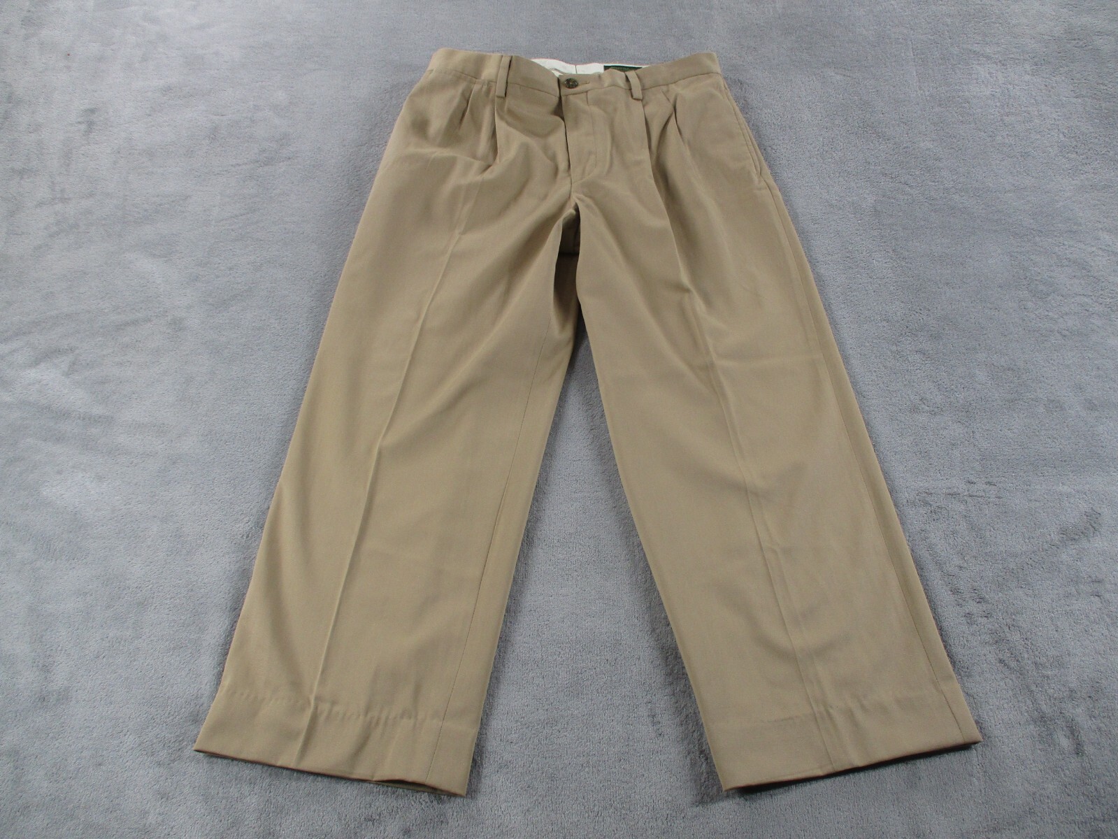 Eddie Bauer Pants Mens Classic Fit Pleated Nanotex Fabric Beige Casual NWT