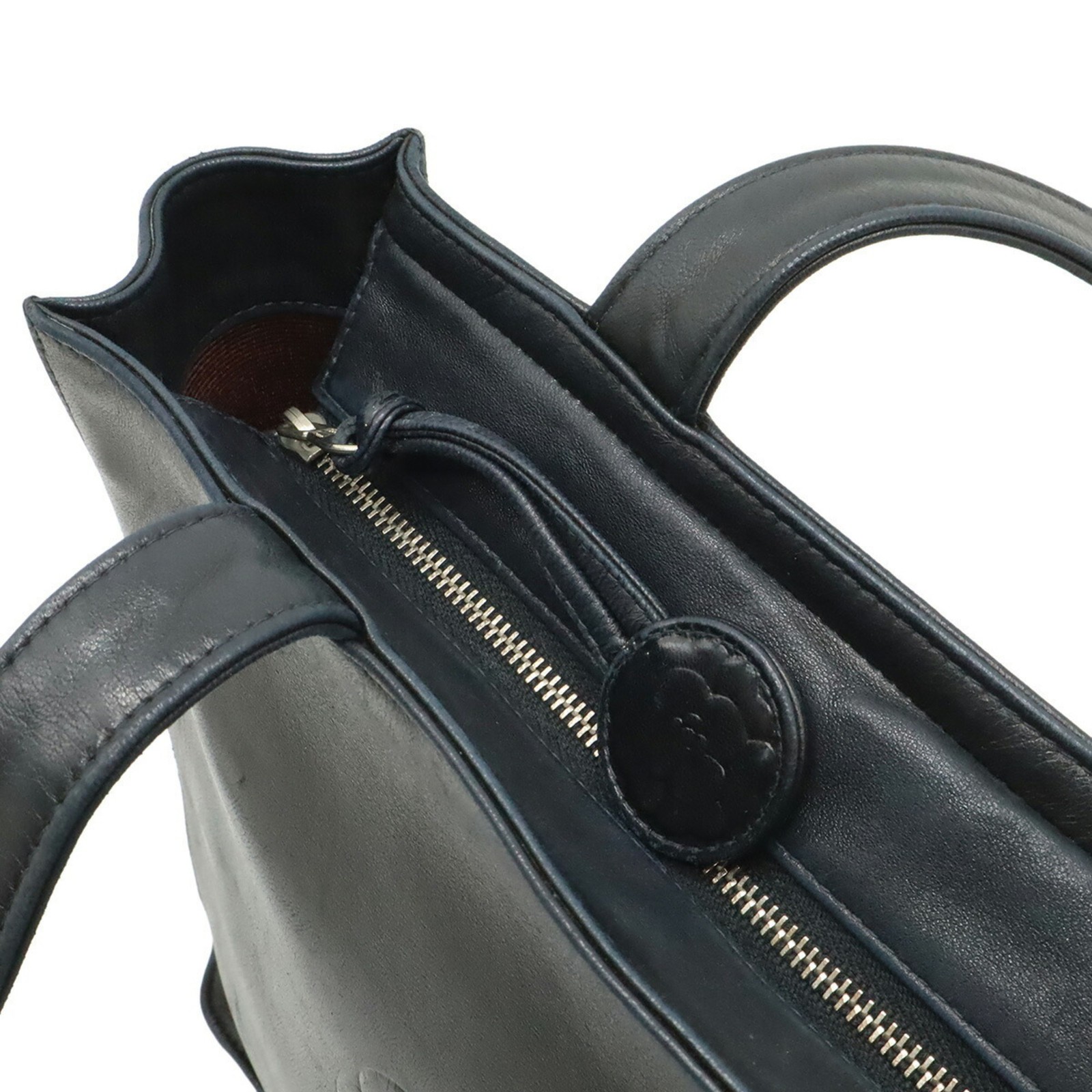 CHANEL Camellia Coco Mark Tote Bag Shoulder Lambskin Leather Black GZl1imbr