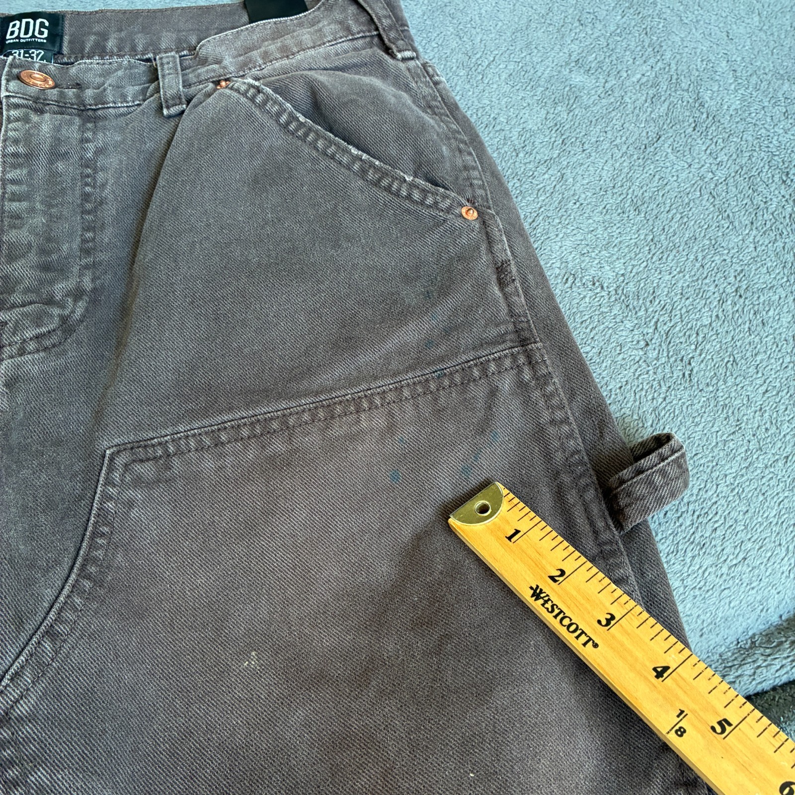 BDG Brown Heavy Workwear Double Knee Hammer Loop Carpenter Pants Mens Size 31×32