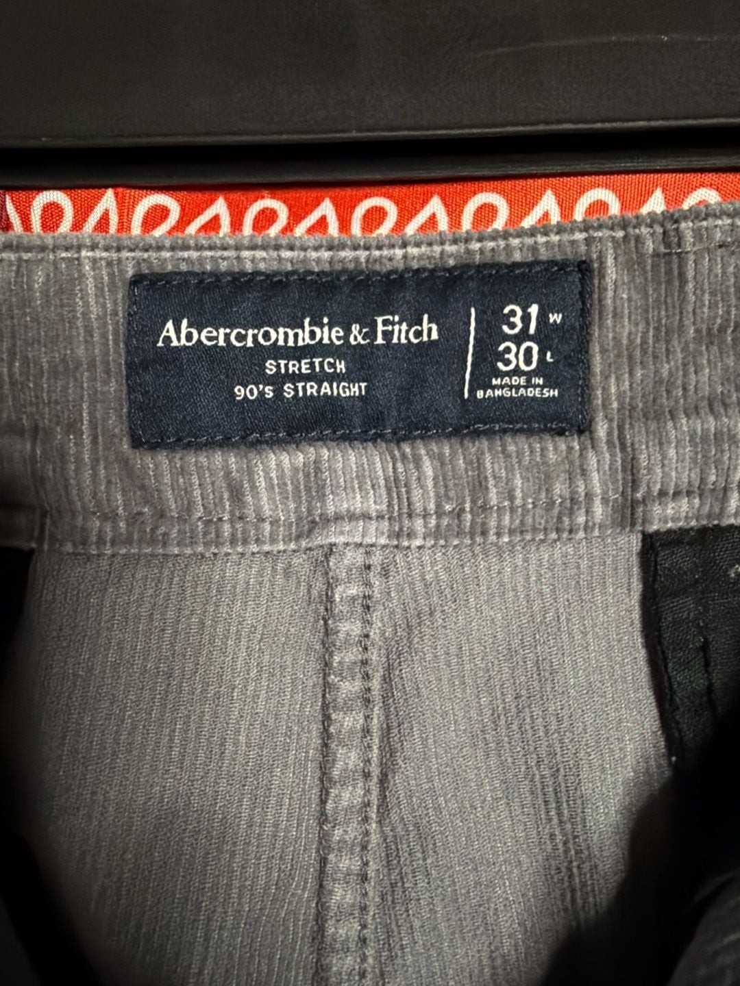 Abercrombie & Fitch 90’s Straight Stretch Corduroy Pants Size 31×30