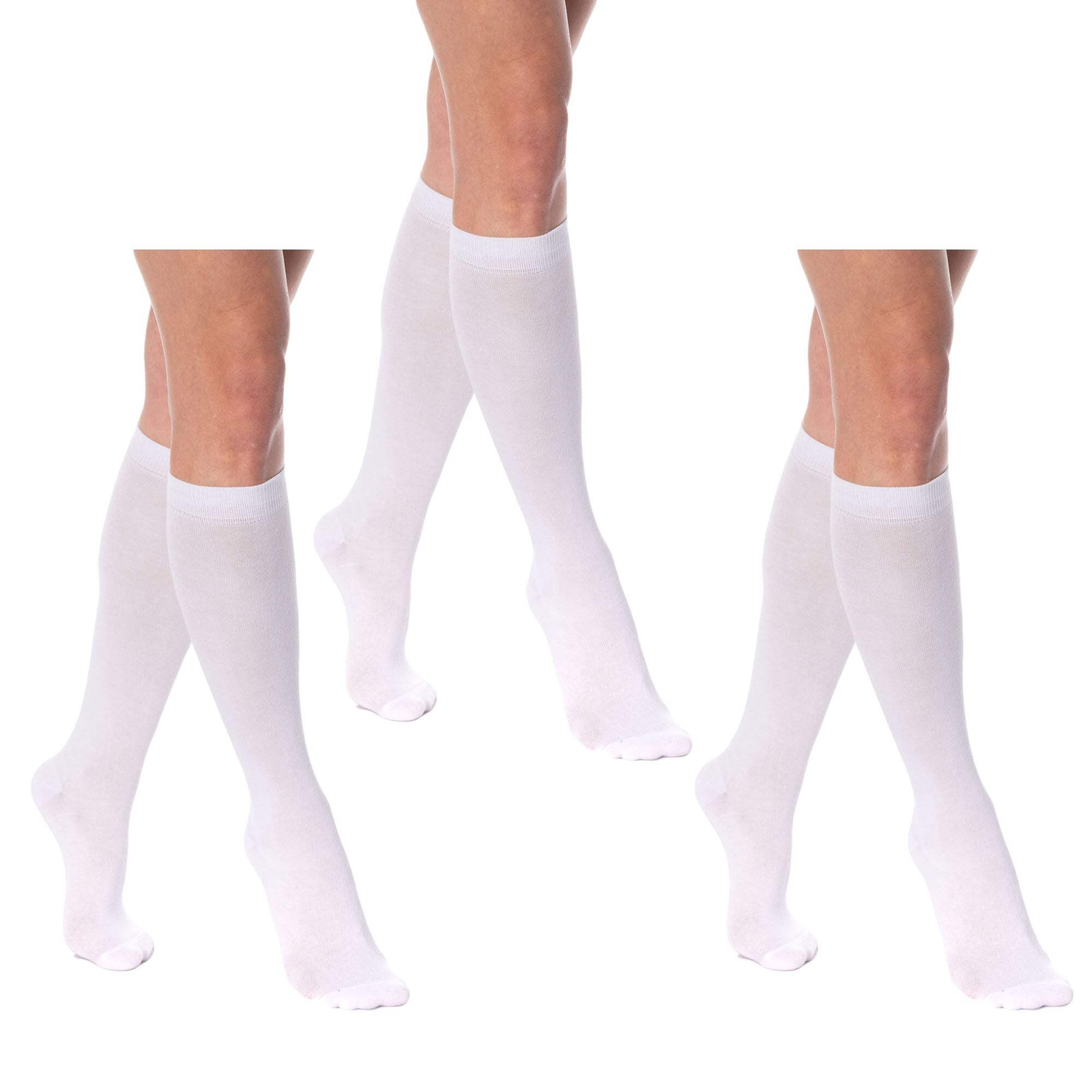 3 Pairs Women’s Cotton Knee High Socks Size 5-10 – Boot, School, Stay-Up Long Fi