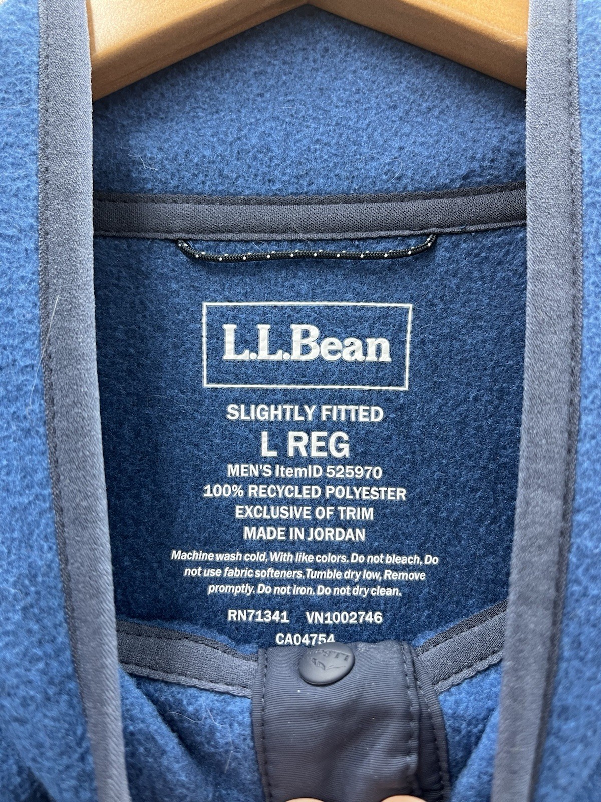 LL Bean Pullover Mens Large Regular All Season Access Fleece Blue Outdoor Travel