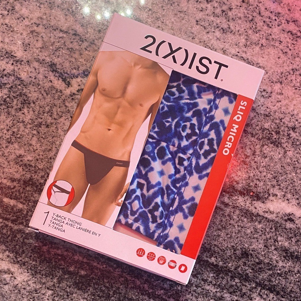 2xist Men’s Sliq Micro Collection Blue Thong Underwear Deadstock NWT!