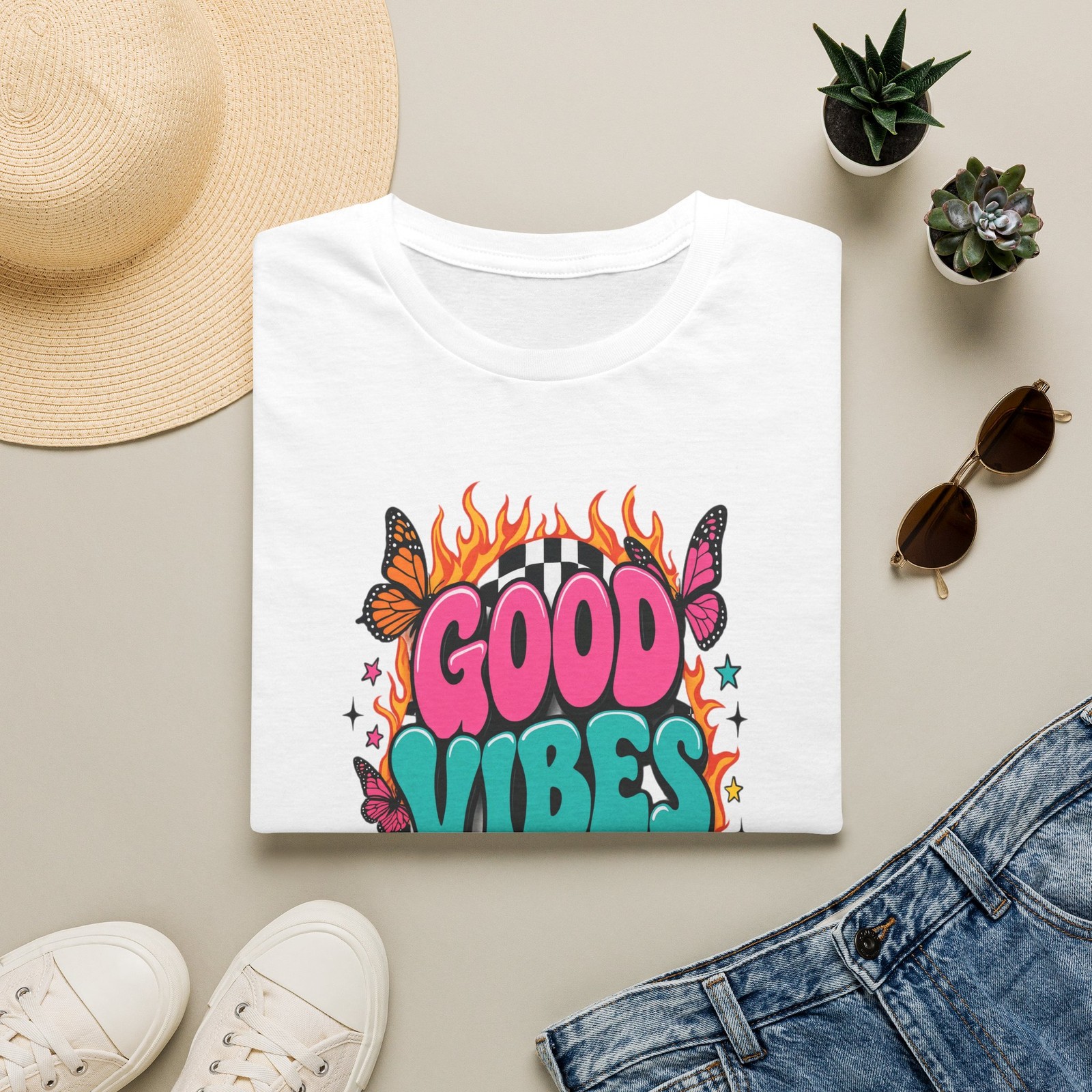 Good Vibes Only T-Shirt Positive Energy Chill Tee Unisex Made in USA