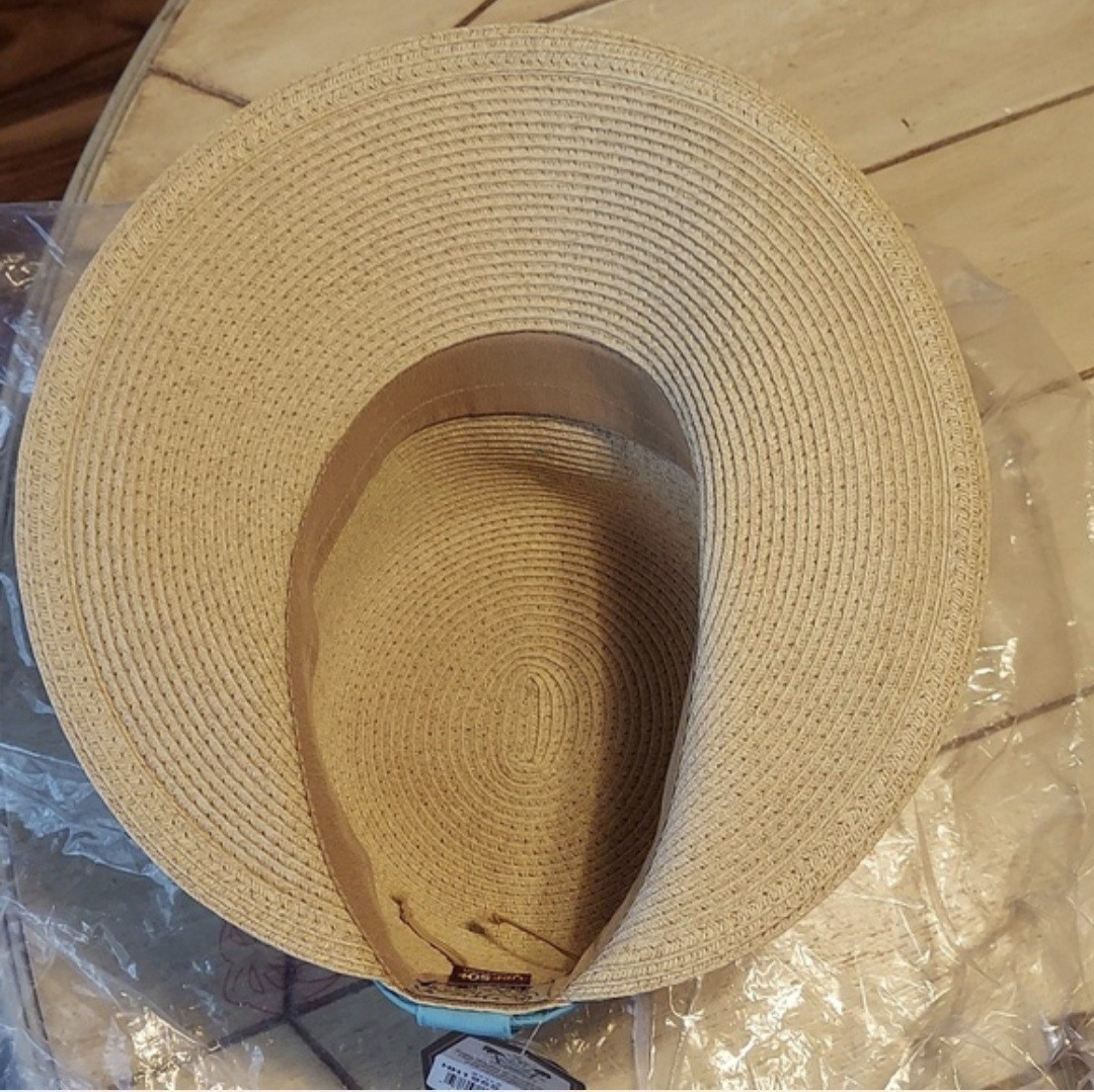 Sun N’ Sand Paper Braid Straw Chiffon Visor Hat UPF 50+ NWT RETIRED 1 Left!
