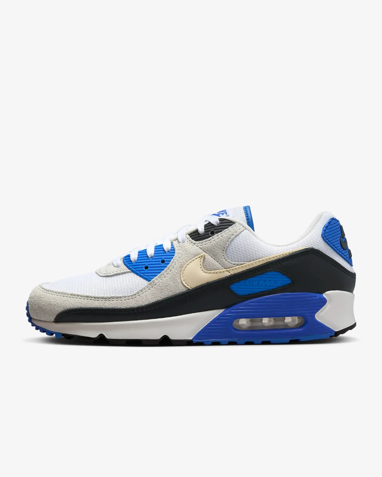 Nike Air Max 90 Shoes White Racer Blue Black HF3449-100 Men’s Multi Sizes NEW