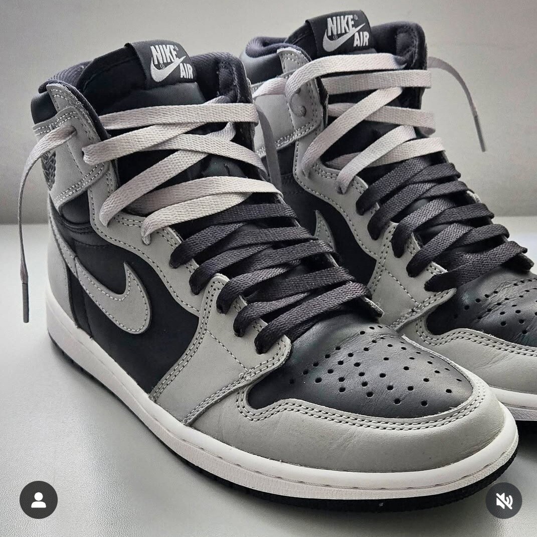 Two Tone Flat Laces For Air AJ Jordan 1 Union Bred Toe Royal Chicago Shadow
