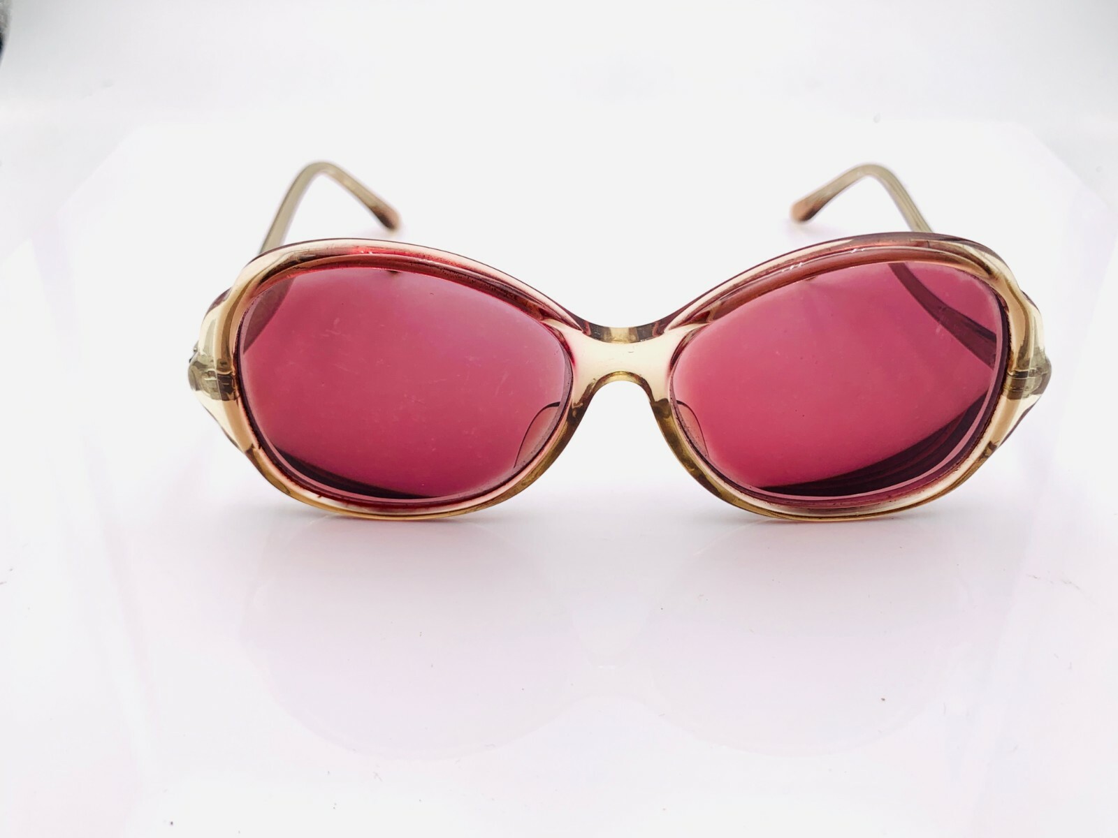 Vintage Diplomat 8601 Brown Translucent Oval Sunglasses Hong Kong FRAMES ONLY