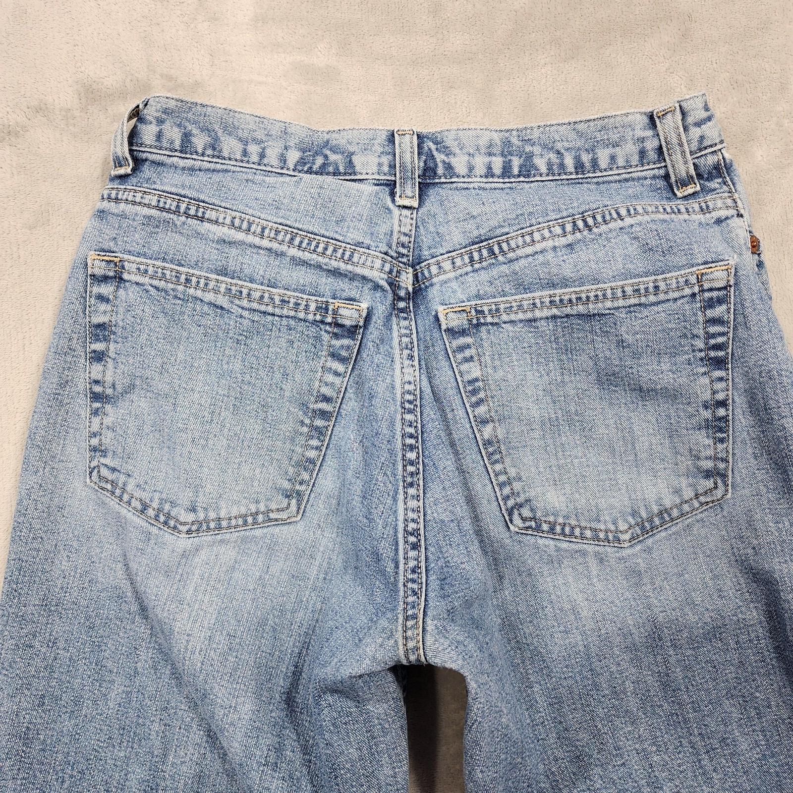 Vintage Gap Jeans Womens 4 Blue High Rise Loose Ankle Relaxed Button Fly Denim