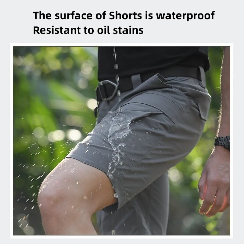 Mens Summer Tactical Shorts Cargo Outdoor Waterproof Hiking Fishing Track Shorts