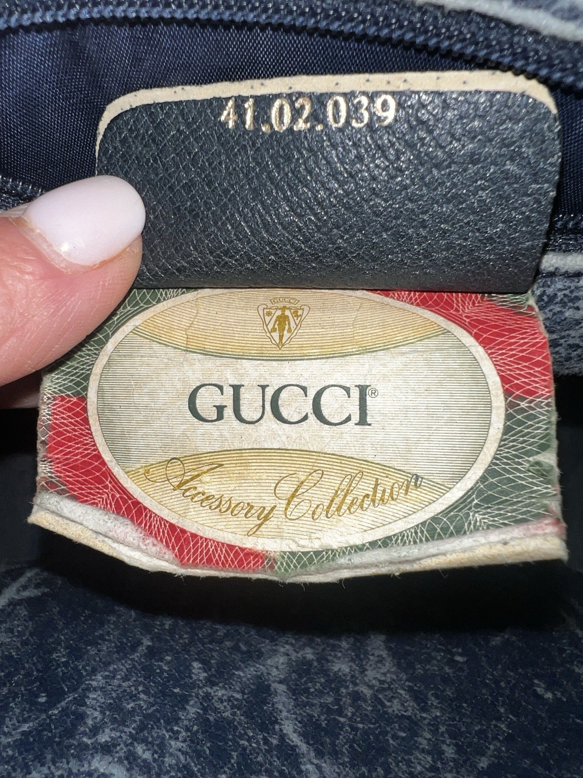 Vintage Gucci GG Supreme Monogram Small Top Handle Tote Navy Italy