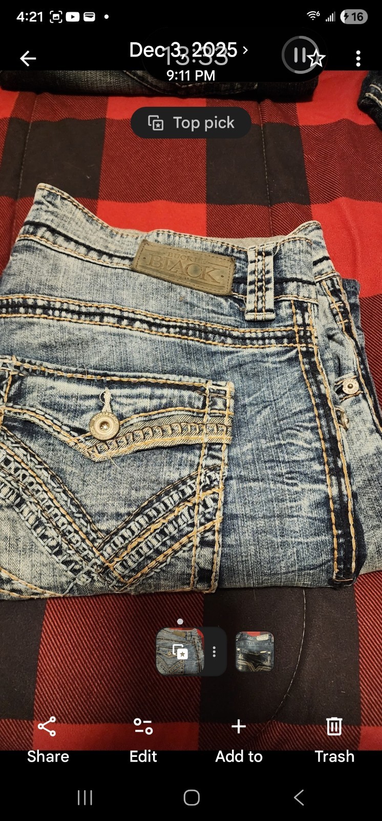 Salvage Men’s Regular Fit Bootcut Blue Light Wash Denim Jeans 5-Pocket Logo