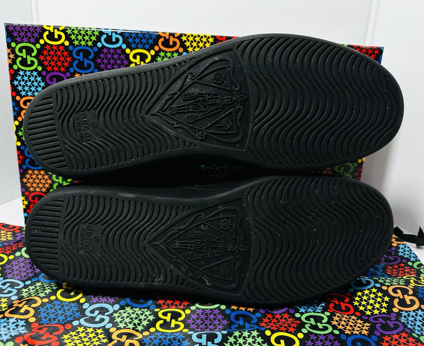 Gucci Psychedelic Ace GG Monogram Men’s Sneakers Multi Color Size 9.5