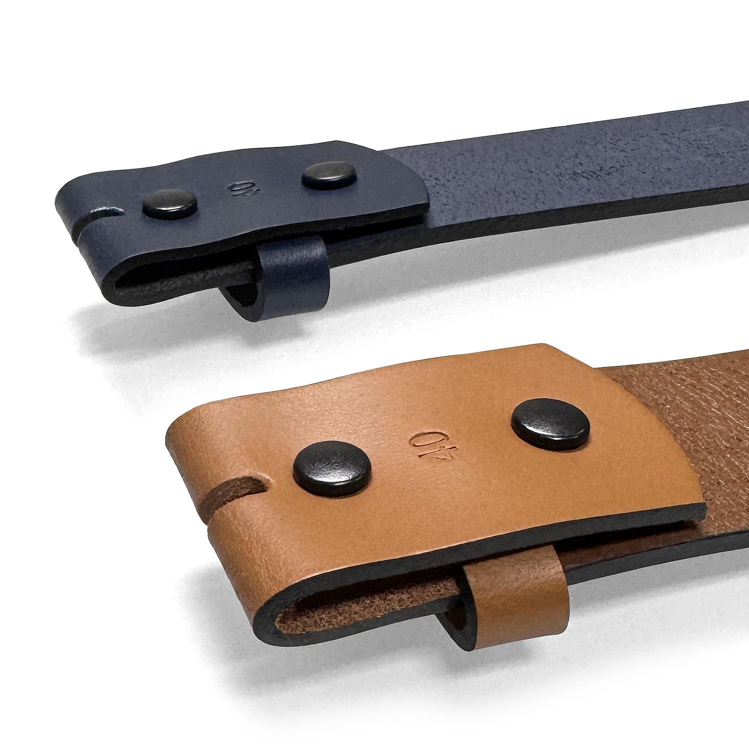 Replacement Strap One Piece Full Grain Buffalo Leather Belt Strap with Snaps on