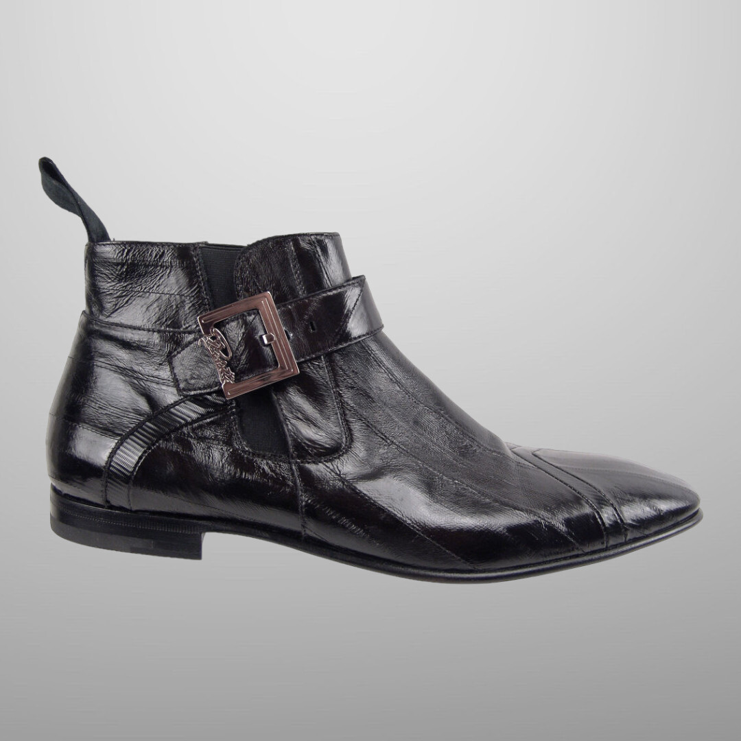 CESARE PACIOTTI US 7 SIGNATURE EEL ANKLE BOOTS ITALIAN DESIGNER SHOES