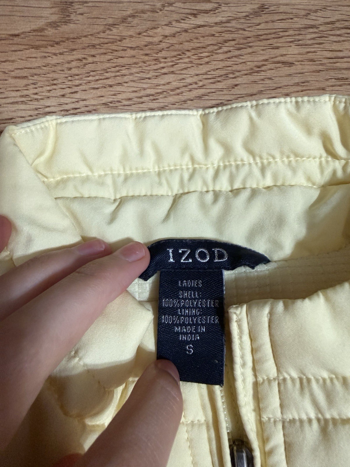 IZOD Yellow Quilted Full Zip Short Jacket Long Sleeve Women’s Size S