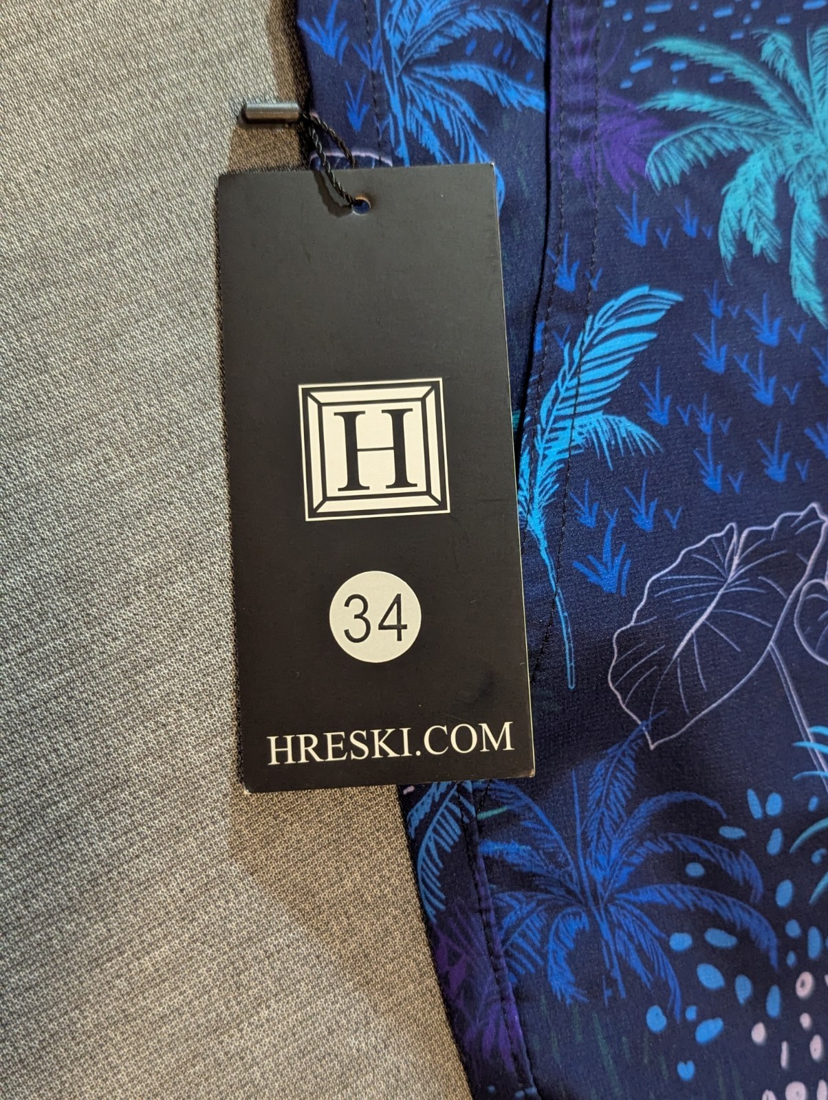 Hareski Lined Swimming Trunks Tropical Palm Trees Size 34 NWT