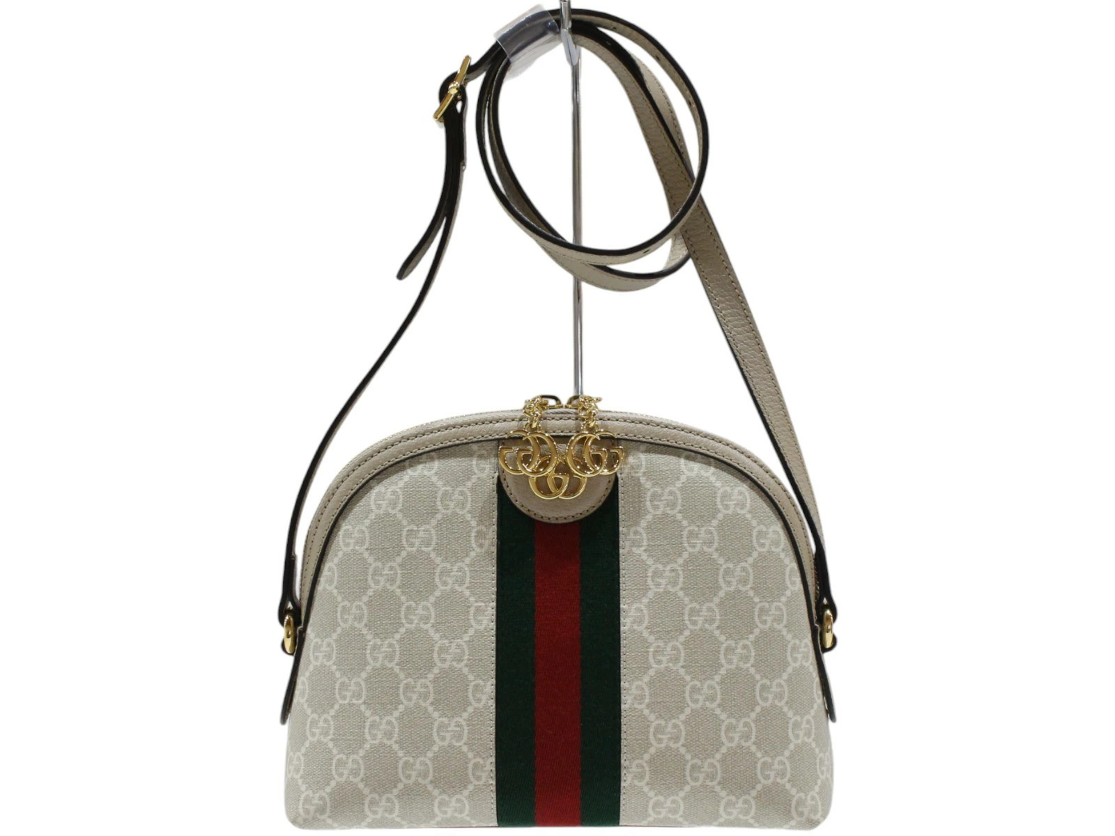 GUCCI Ophidia Small Shoulder Bag 499621 GG Supreme Canvas White Beige