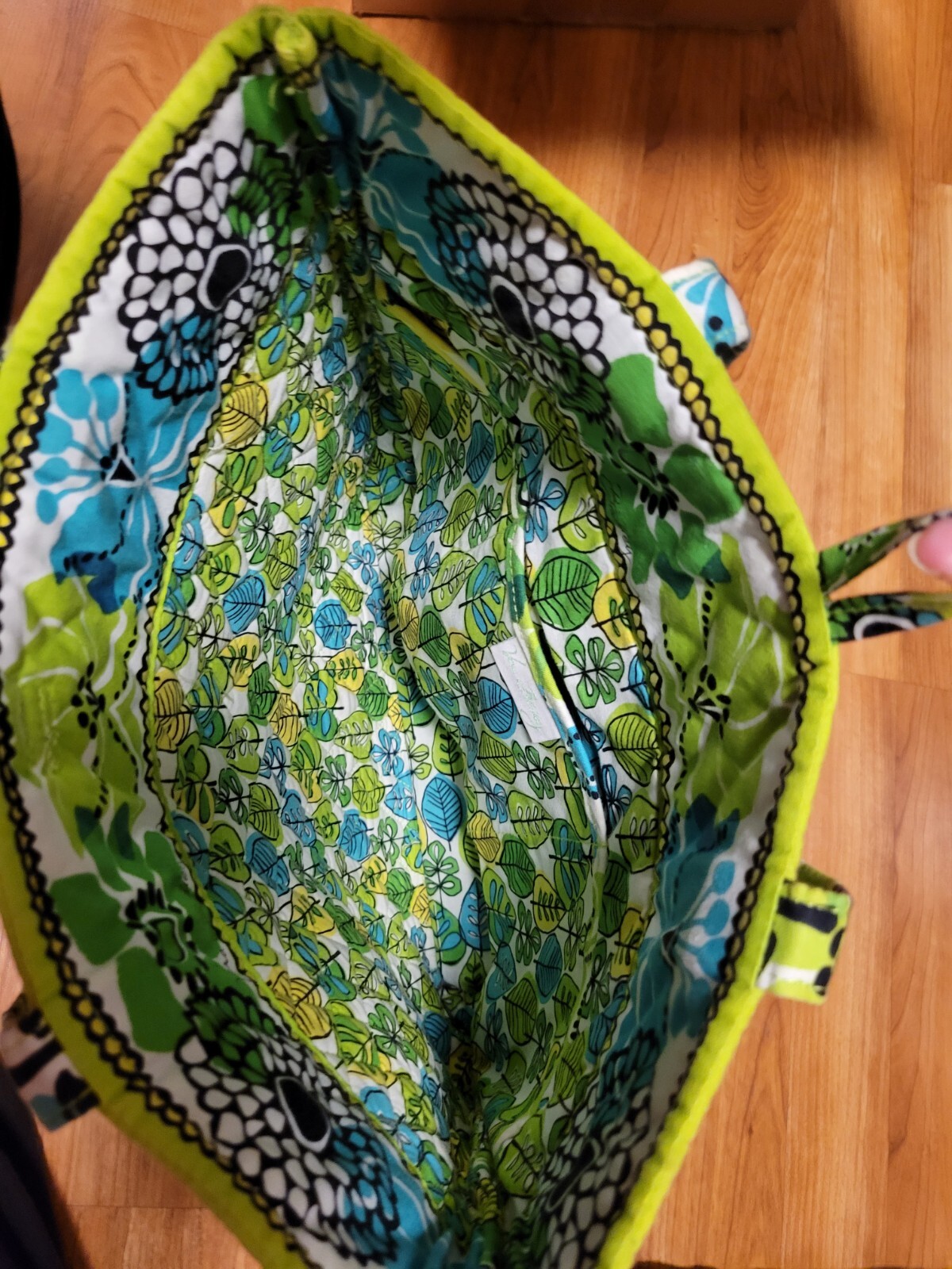 Vera Bradley Black, Yellow, Green, Blue Large Floral Tote Bag