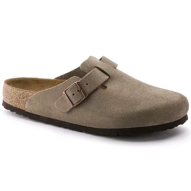Birkenstock Boston Soft Footbed Suede Leather Clog Shoes Taupe,Black,Mocha SALE!