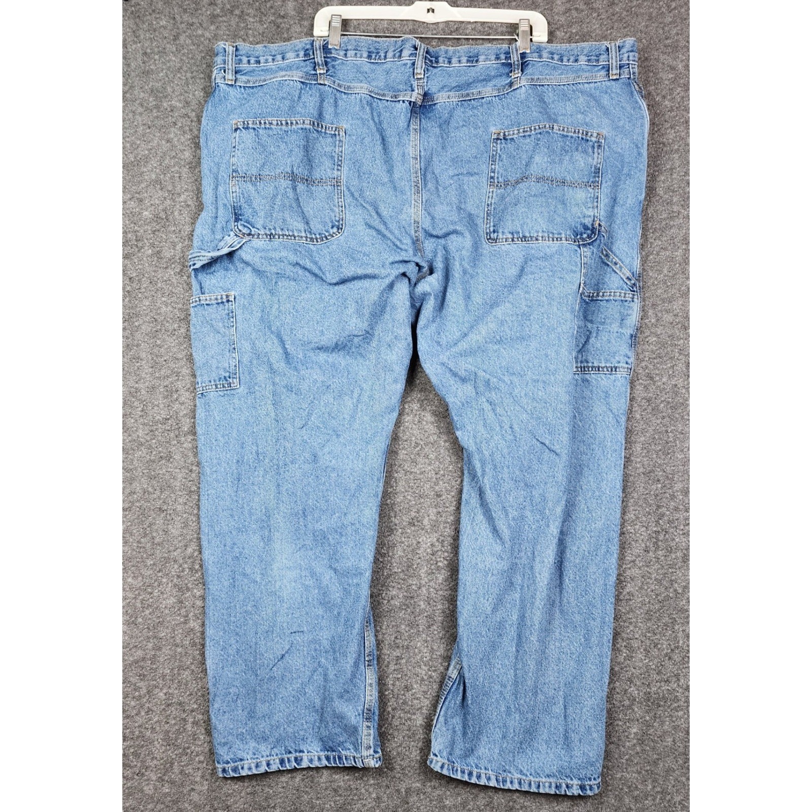 RocXL Carpenter Jeans Mens 52×32 Light Wash Blue Denim Utility Work Pants