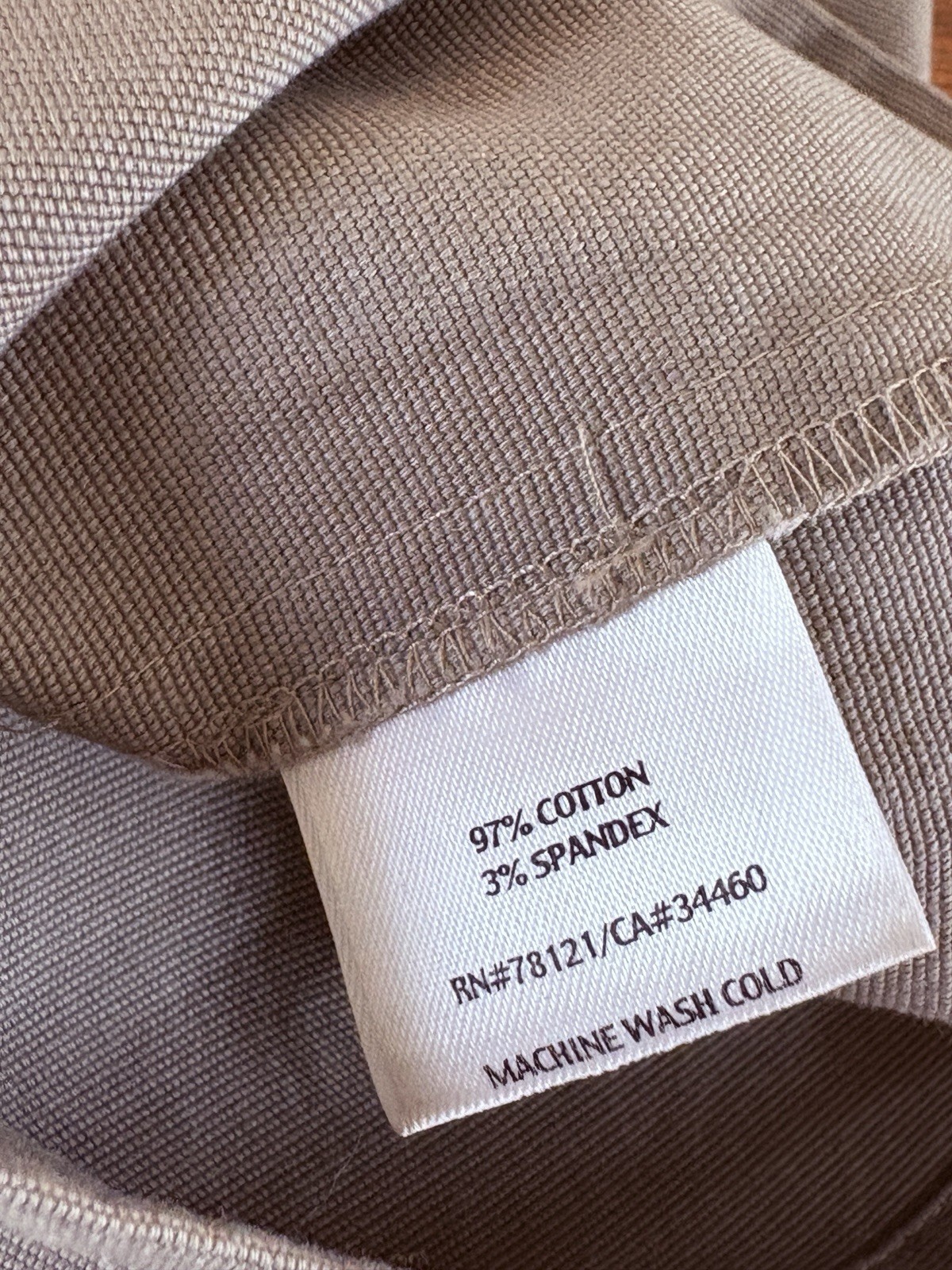 Eileen Fisher Pants Taupe Size Large Wide Leg 37” X 31” 97% Cotton / 3% Spandex