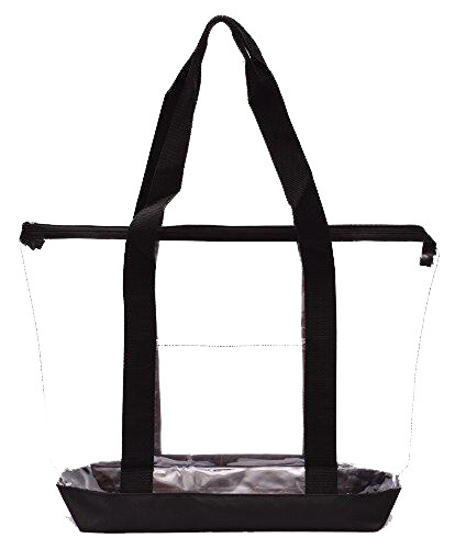 Clear Tote Bag Plastic Transparent Purse Handbag Zipper Security Event Stadium..