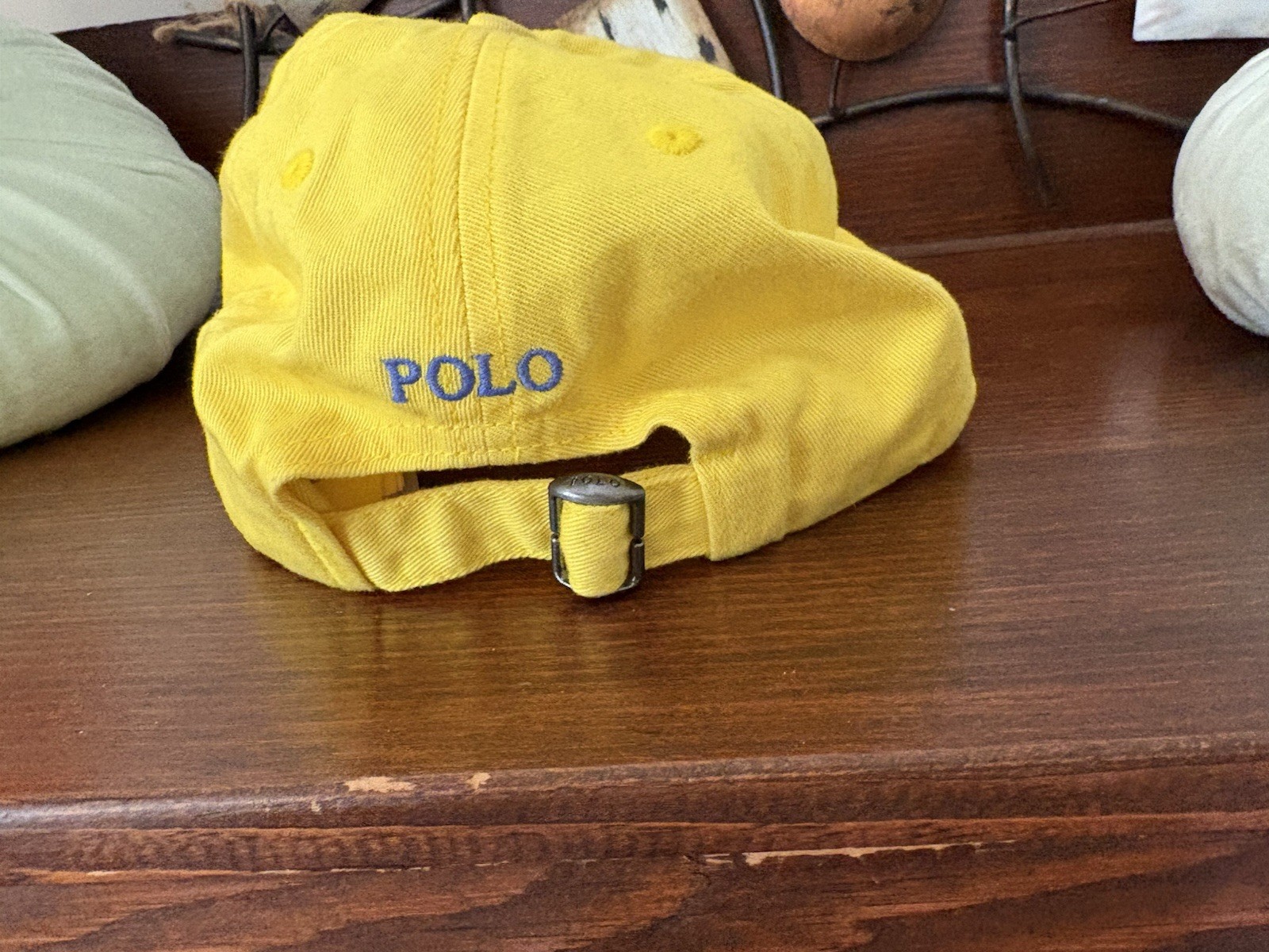 NWOT Ralph Lauren Boys Yellow Embroidered Navy Logo Adjustable Cap size 8-20