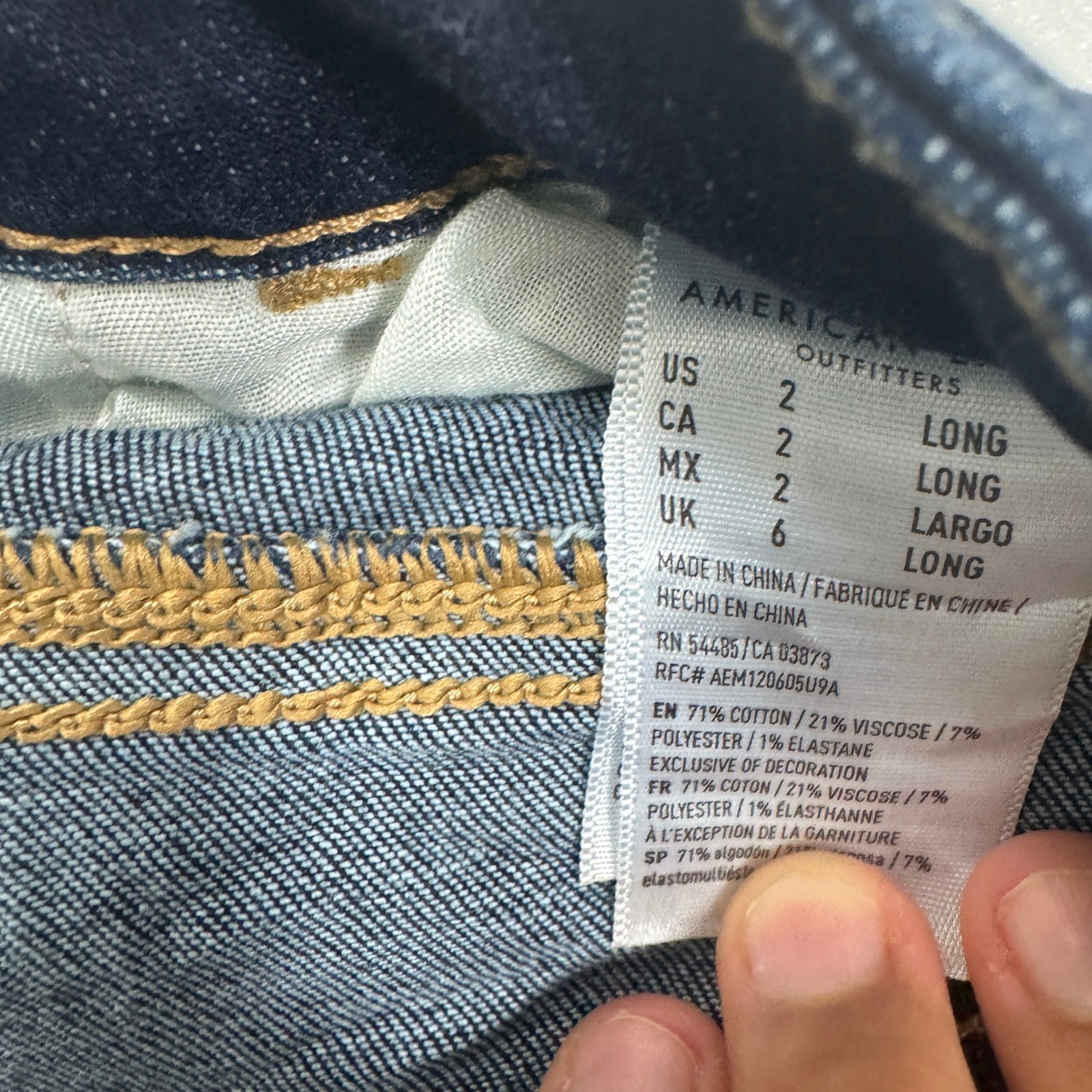 American Eagle Next Level Stretch Jeggings Dark Wash Skinny Jeans 2 Long 5781