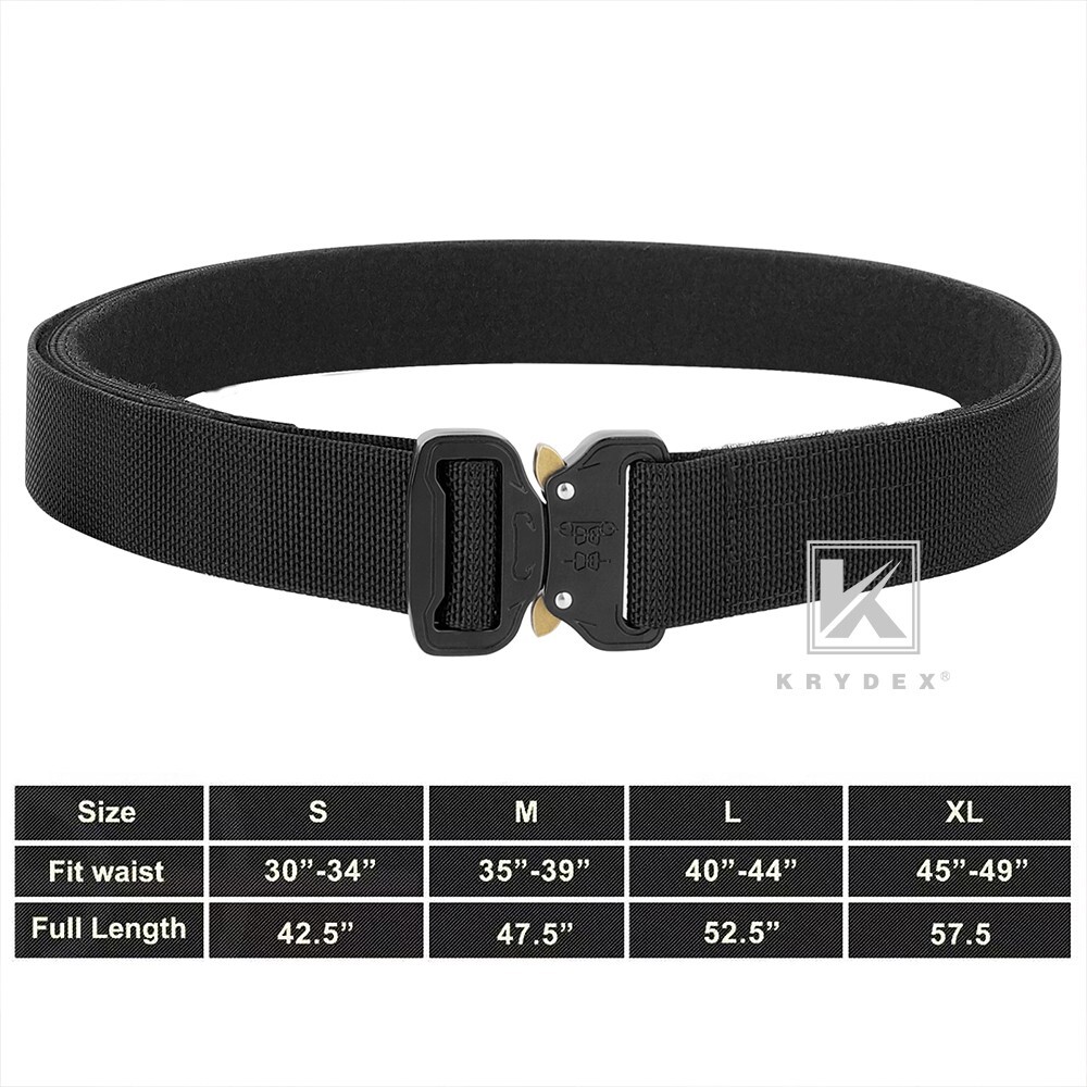 KRYDEX Tactical Belt Rigger Heavy Duty Belt Double Layers Quick Release Buckle