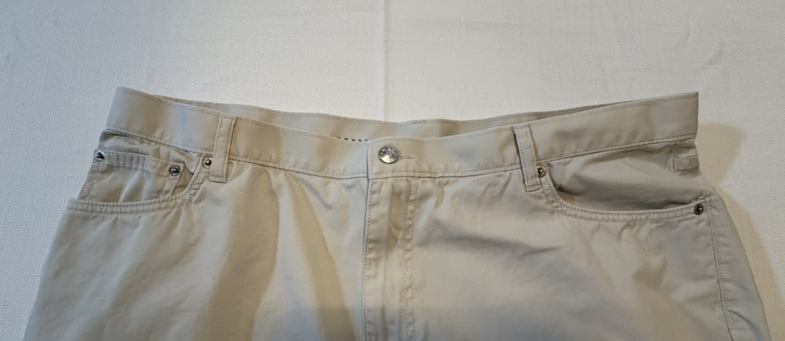 Cremieux Classics Men’s Beige Chino Pants 40×30 Classic Fit Straight Flat Front
