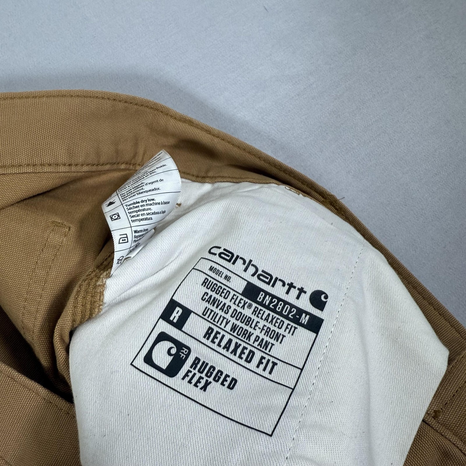 Carhartt Pants Mens 38×32 Brown Canvas Double Knee Rugged Flex Utility 102802
