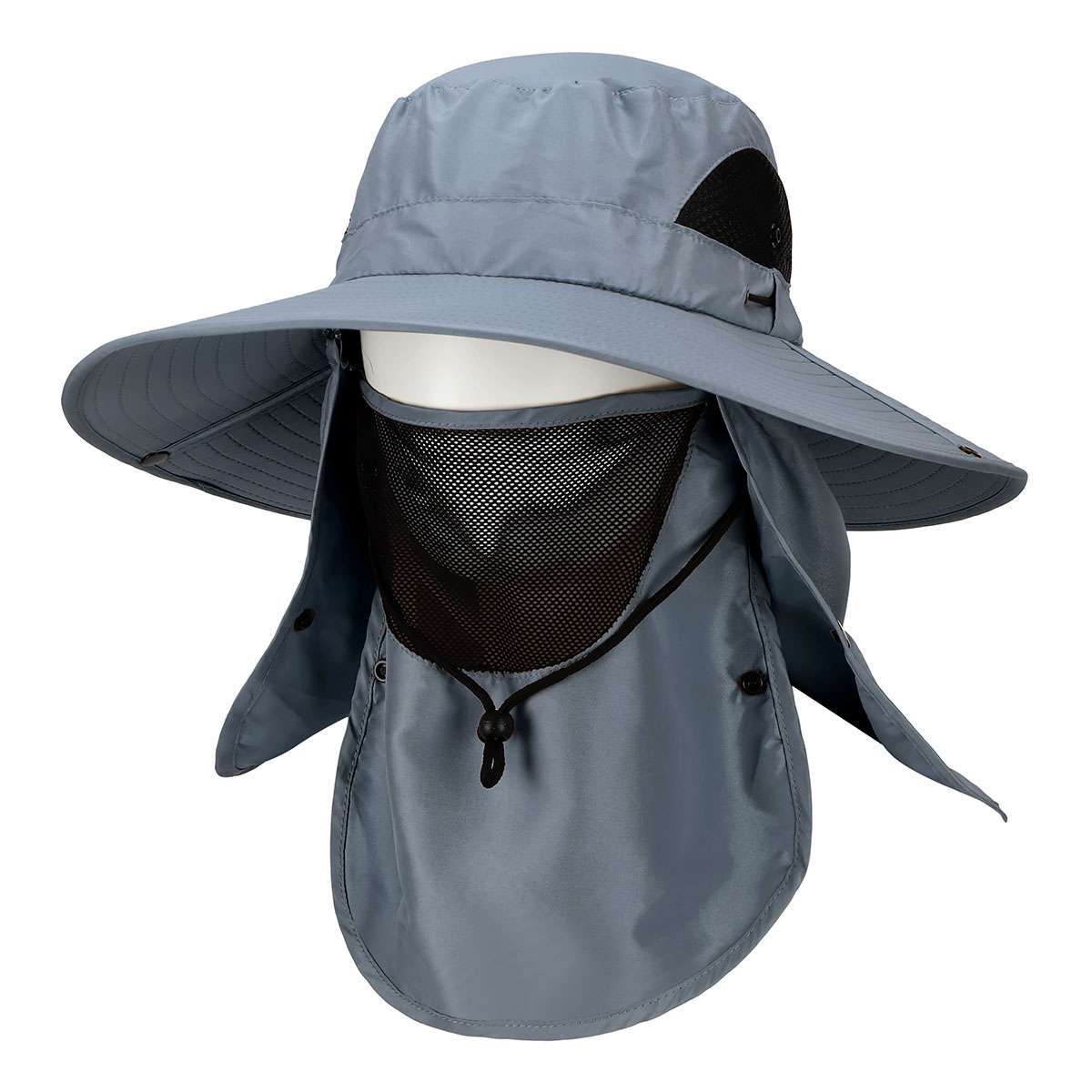 Summer Bucket Boonie Hat Neck Flap Cover Sun Wide Brim Fishing Garden Hiking Cap