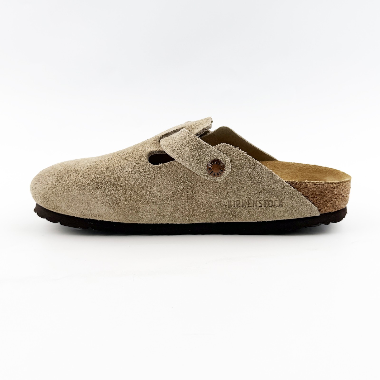Birkenstock Boston Soft Footbed Suede Clog Taupe Unisex Shoes Have Narrow/Wide