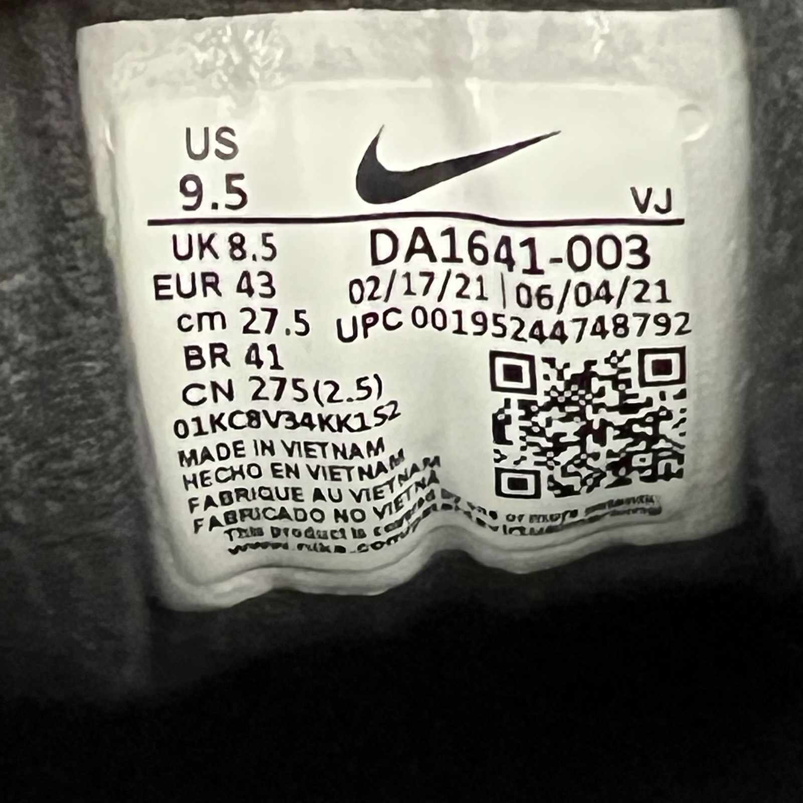 Nike Air Max 90 Premium PRM Off-Noir Men’s Size 9.5 Black Gray White DA1641-003