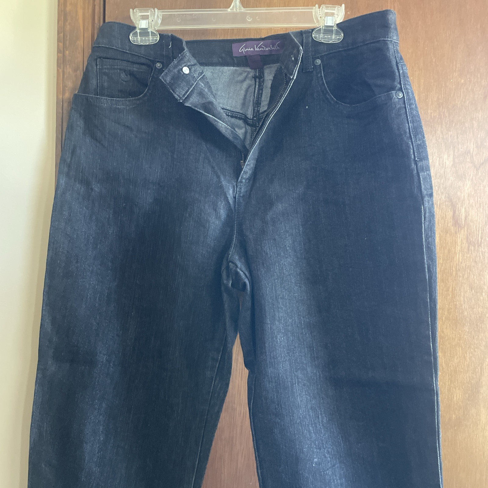 Gloria Vanderbilt AMANDA Black Jeans-Zipper/Button Closure-Size 14 MISSY AVERAGE