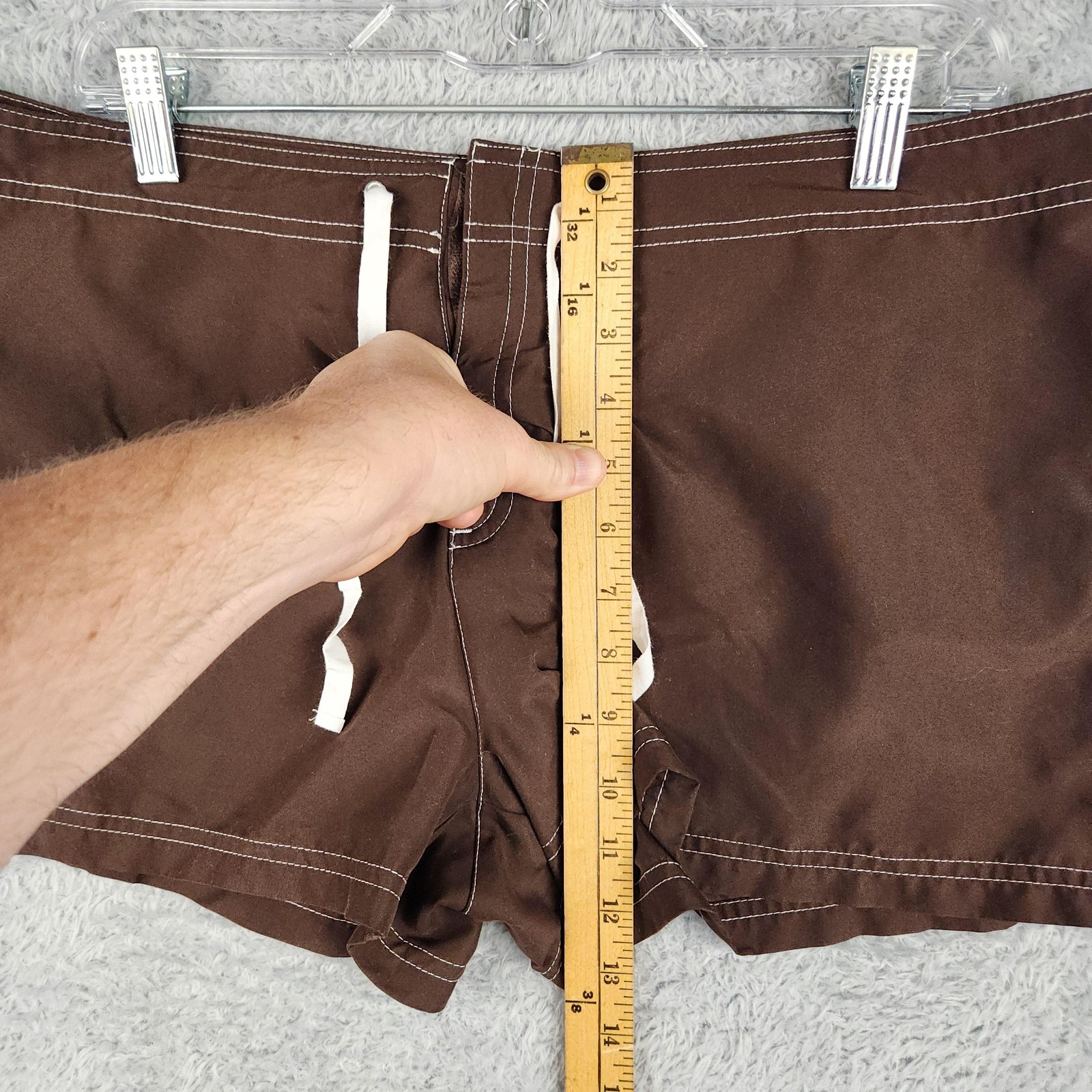 Sand N Sun Swim Shorts Womens Large Brown Beach Surf Pocket Quick Dry Outdoor
