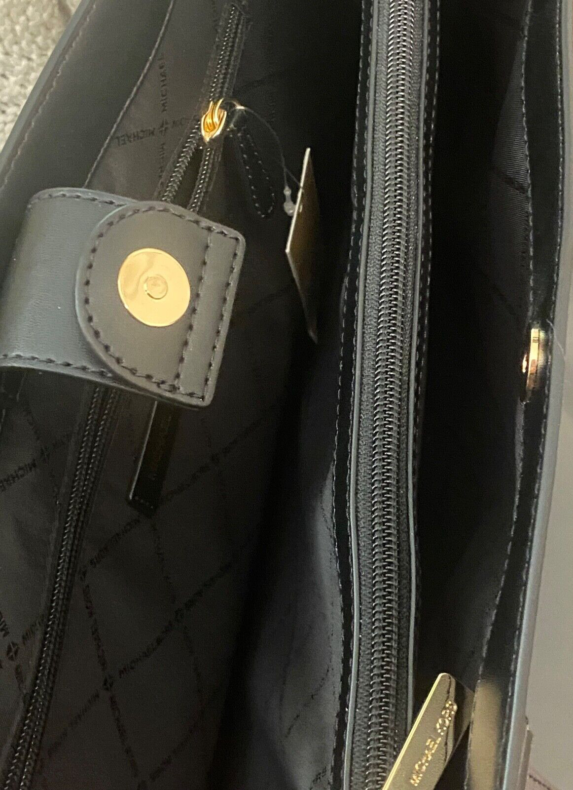 NWT $358 MICHAEL KORS Savannah Large BLACK Leather TOTE Hand Bag Purse Laptop