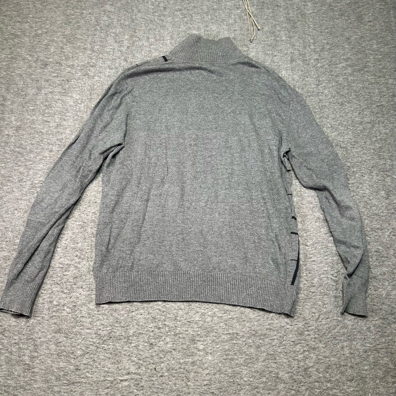 Vintage GAP Sweater Mens Large Half Zip Grey Casual Ribbed Layering Preppy 80s