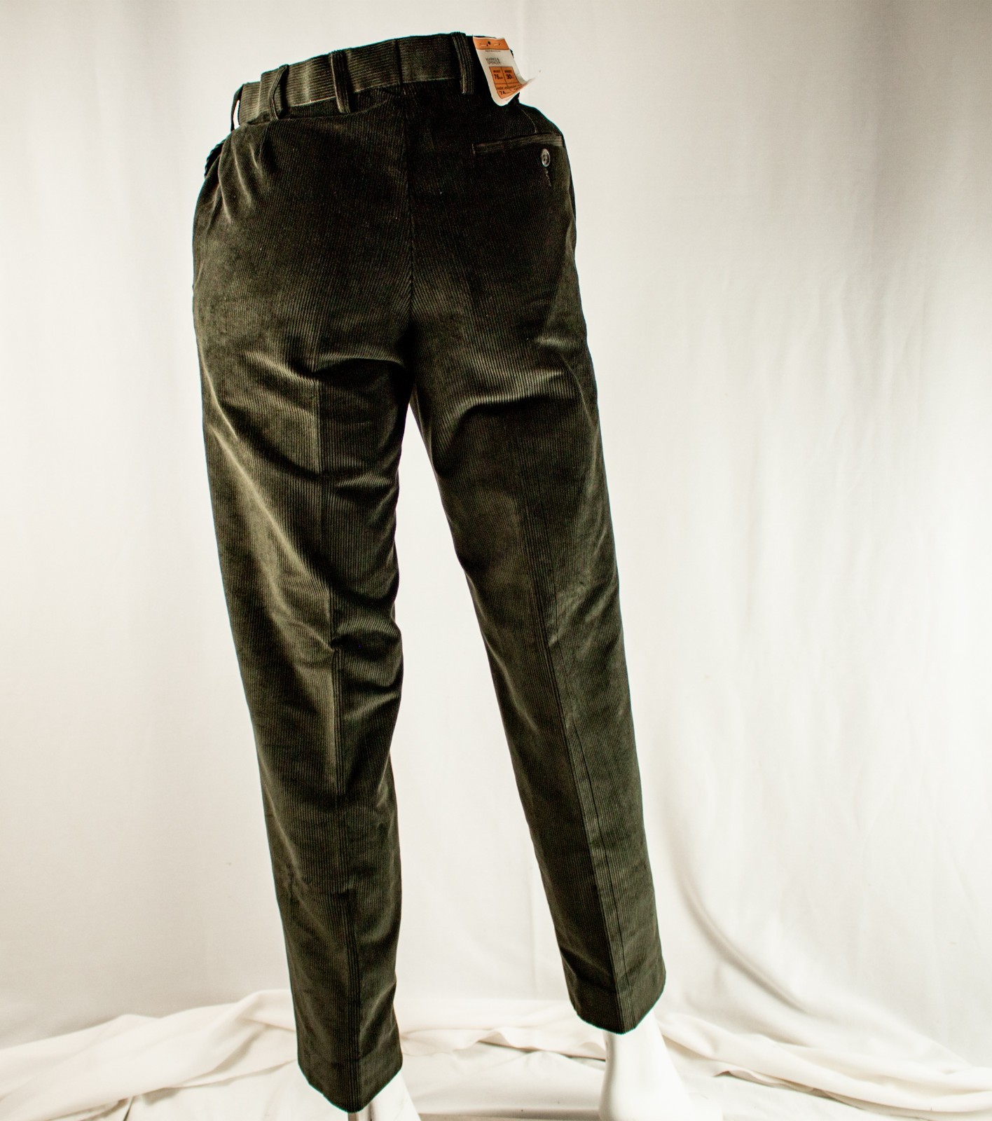 MARKS & SPENCER New Green Men Flat Corduroy Pants Size 30″W x 29″L