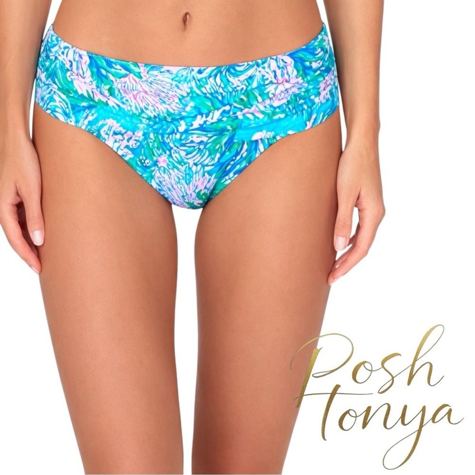 Lilly Pulitzer Women’s Lagoon Sarong Hipster Bottom “Strong Current Sea” Size 14