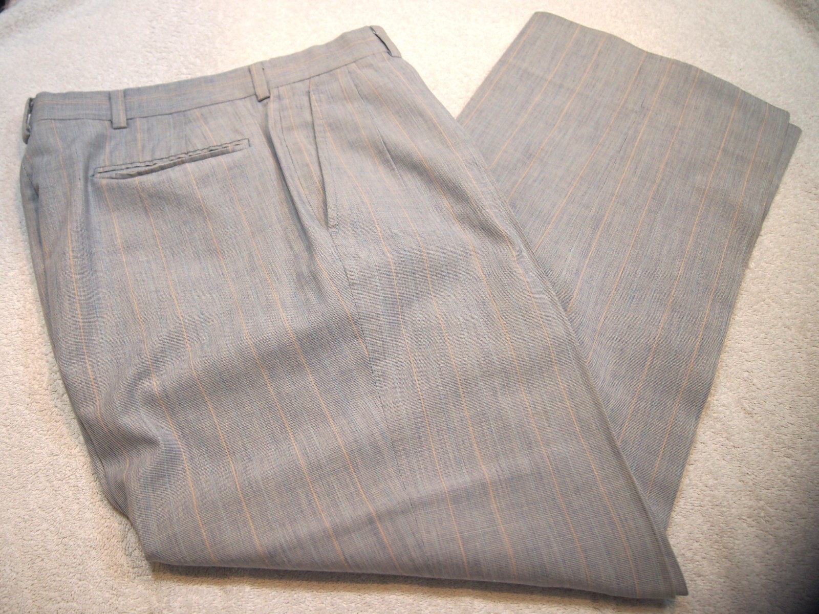 Vintage Haspel 2 Piece Cotton Blue Suit 38 short 30W x 28 Inseam Made in USA