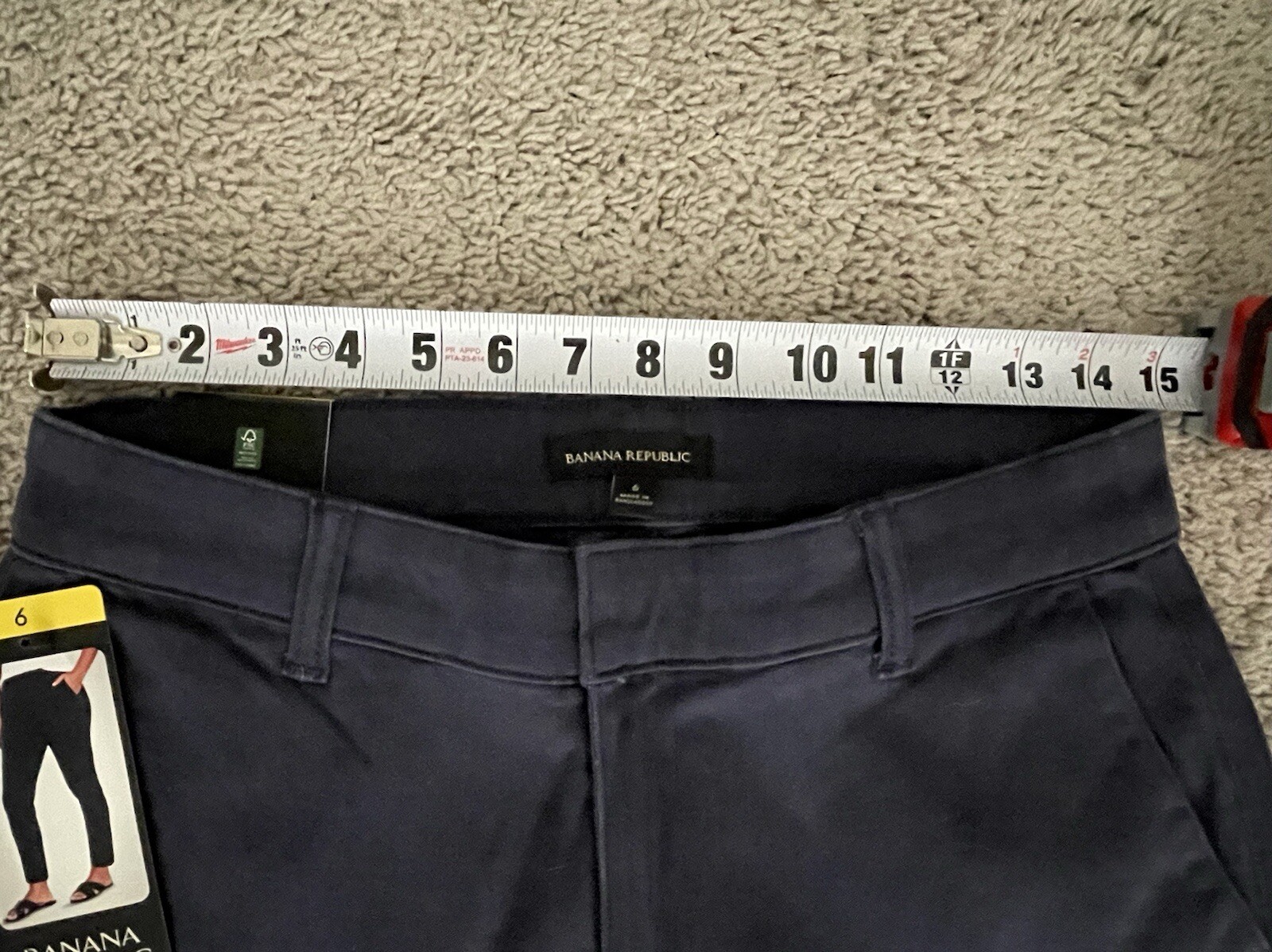 BRAND NEW NWT BANANA REPUBLIC NAVY BLUE CROPPED CHINO PANT SLACKS KHAKIS SZ 6
