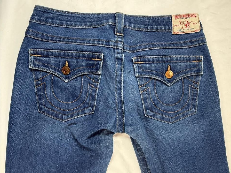 Vintage True Religion Womens Jeans 30 Becky Bootcut Stretch Denim Pants USA Made