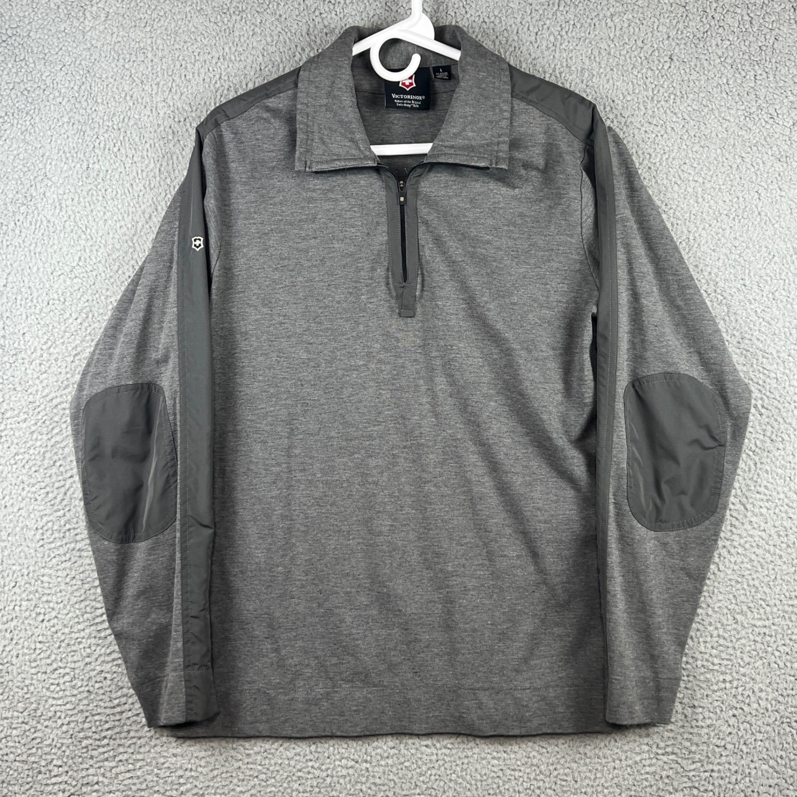 Victorinox Swiss Army Mens Large Gray 1/4 Zip Pullover Sweater