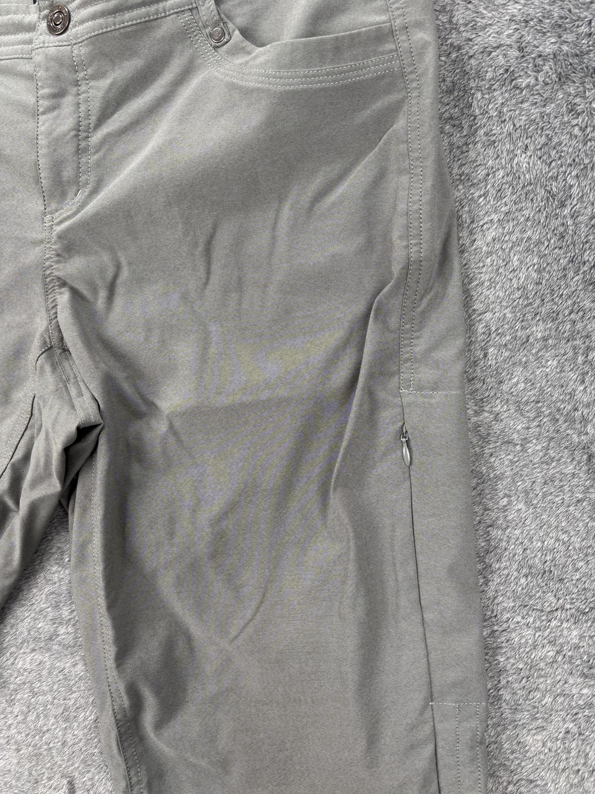 Kuhl Pants Womens 14 Gray Nylon Polyester Twill Capri Zip Pockets Outdoor Travel