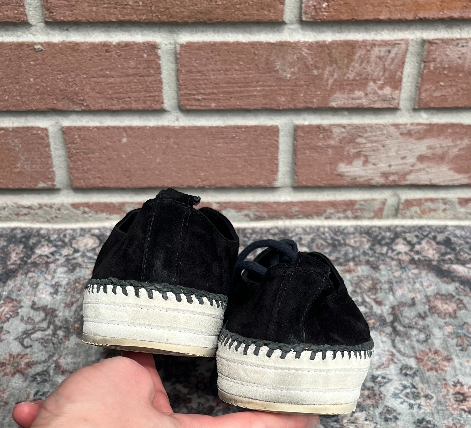 Ann Demeulemeester Black Suede Whipstitch Low Top Sneakers / Size EU 40 US Men 7
